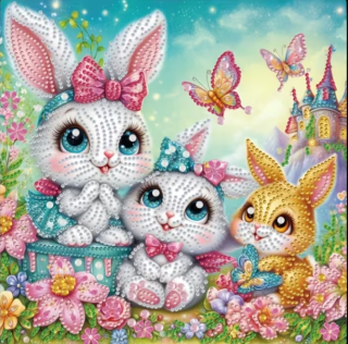 Diamond Painting Osterhasen Familie